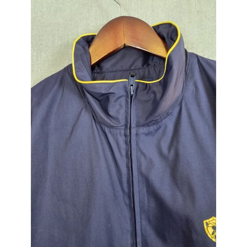 Polo Golf‎ Ralph Lauren Vest Men's L Sleeveless Navy Full Zip Crest Logo Retro